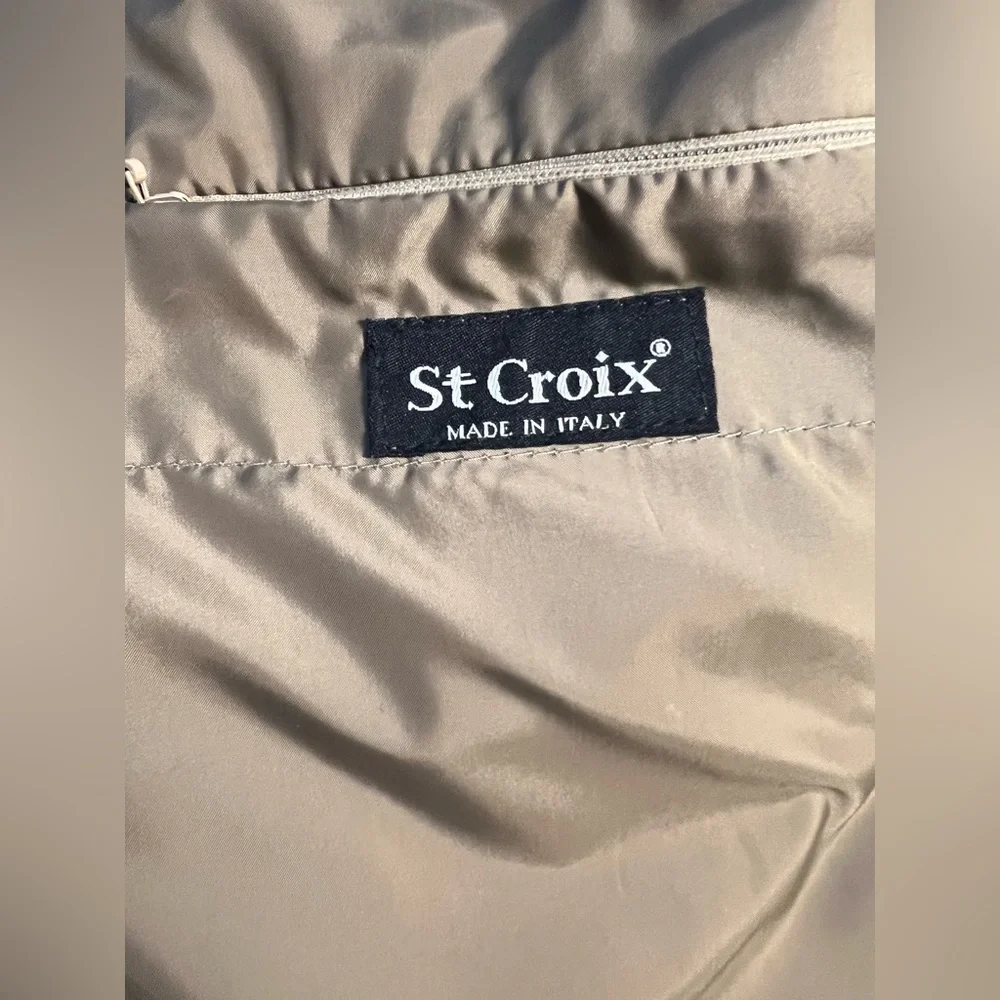 St. Croix Quilted Vest Mens Small Navy Khaki Made in Italy